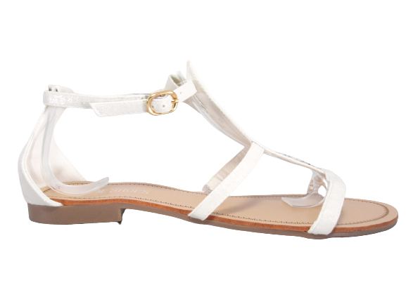 Flat sandals summer shoes heeled sandals thong sandals White # 88-29