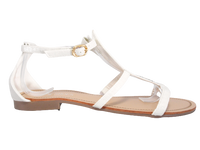Flache Sandalen Sommerschuhe Sandaletten Zehensandale White # 88-29