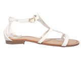 Flache Sandalen Sommerschuhe Sandaletten Zehensandale White # 88-29