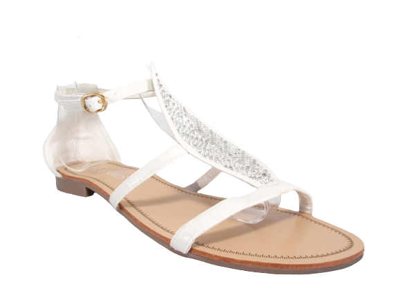 Flat sandals summer shoes heeled sandals thong sandals White # 88-29
