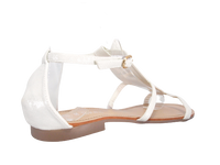 Flache Sandalen Sommerschuhe Sandaletten Zehensandale White # 88-29