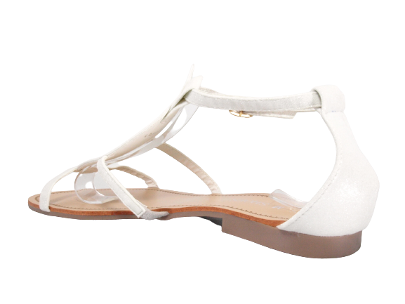 Flat sandals summer shoes heeled sandals thong sandals White # 88-29