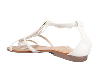 Flache Sandalen Sommerschuhe Sandaletten Zehensandale White # 88-29