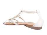 Flache Sandalen Sommerschuhe Sandaletten Zehensandale White # 88-29