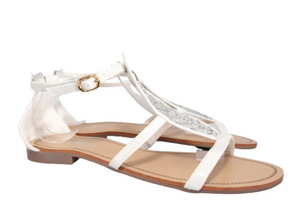 Flat sandals summer shoes heeled sandals thong sandals White # 88-29