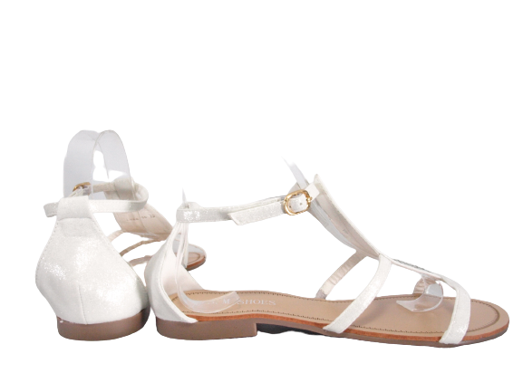 Flat sandals summer shoes heeled sandals thong sandals White # 88-29