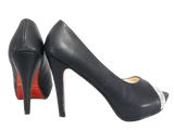 Damen High Heel Peep Toe Pumps Abendschuhe Black # 25817