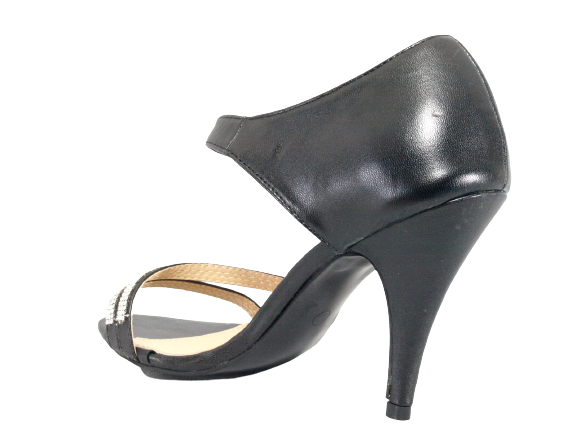 Damen High Heels Abendschuhe Straß Pumps Riemen Black # 8382-32