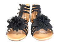 Keilabsatz Sandalen Sommerschuhe Sandaletten Black # 9539