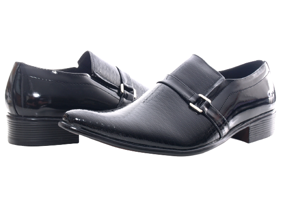 Chaussures de ville homme design business pour costume, chaussures de soirée, aspect verni noir # 8-32