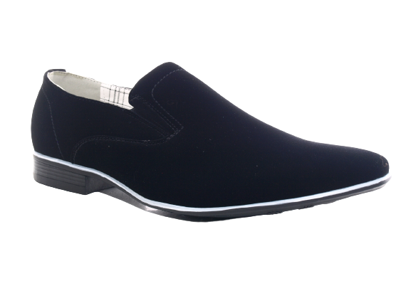 Chaussures habillées homme style business, chaussures de ville, chaussures de soirée, aspect velours noir # 1100201