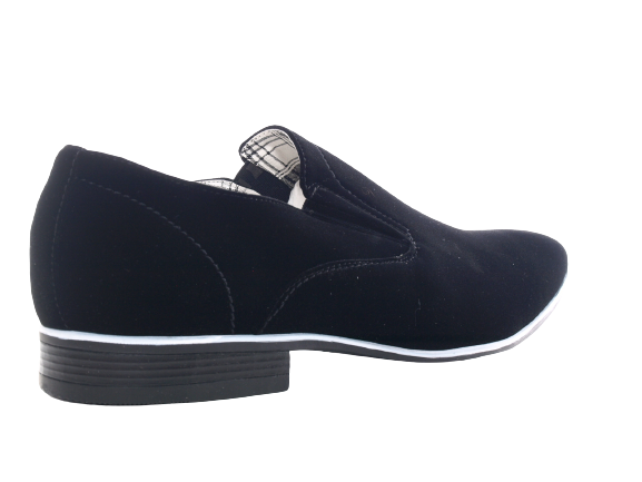 Chaussures habillées homme style business, chaussures de ville, chaussures de soirée, aspect velours noir # 1100201