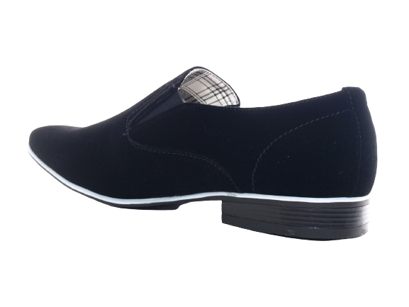 Chaussures habillées homme style business, chaussures de ville, chaussures de soirée, aspect velours noir # 1100201