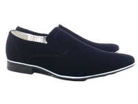 Herren Business Designer Halbschuhe Anzug Schuhe Abendschuhe Velour Optik Black # 1100201
