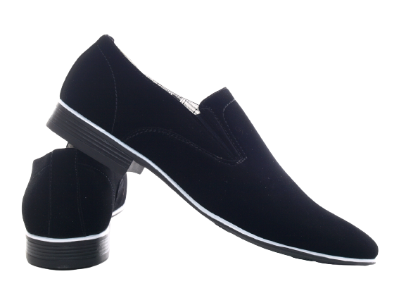 Chaussures habillées homme style business, chaussures de ville, chaussures de soirée, aspect velours noir # 1100201