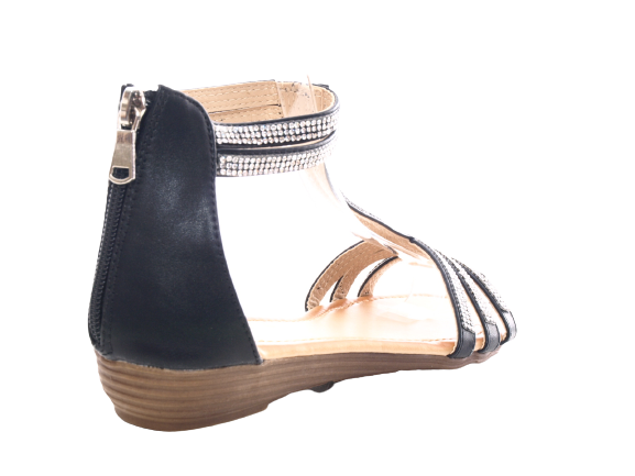 Damen Keilabsatz Sandalen Wedges Sommerschuhe Sandaletten Black # 51