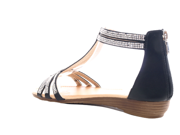 Damen Keilabsatz Sandalen Wedges Sommerschuhe Sandaletten Black # 51