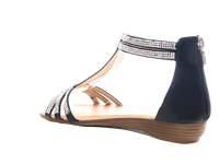 Damen Keilabsatz Sandalen Wedges Sommerschuhe Sandaletten Black # 51