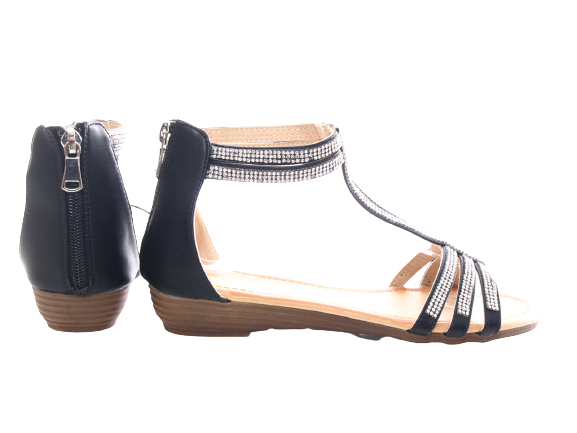 Damen Keilabsatz Sandalen Wedges Sommerschuhe Sandaletten Black # 51