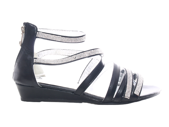 Women's Wedge Sandals Summer Shoes Heeled Sandals Black # 2523