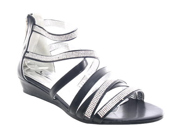 Women's Wedge Sandals Summer Shoes Heeled Sandals Black # 2523