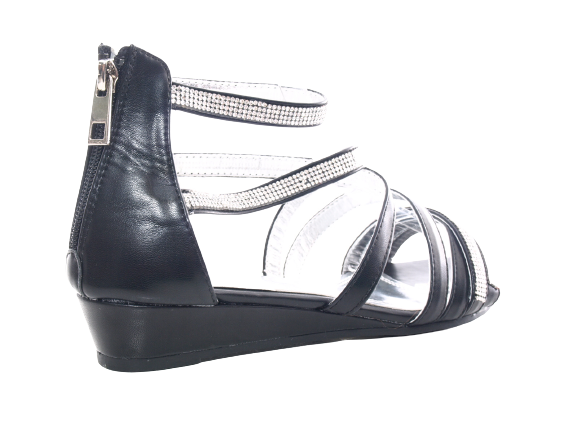 Women's Wedge Sandals Summer Shoes Heeled Sandals Black # 2523