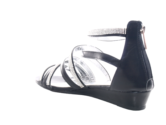 Women's Wedge Sandals Summer Shoes Heeled Sandals Black # 2523