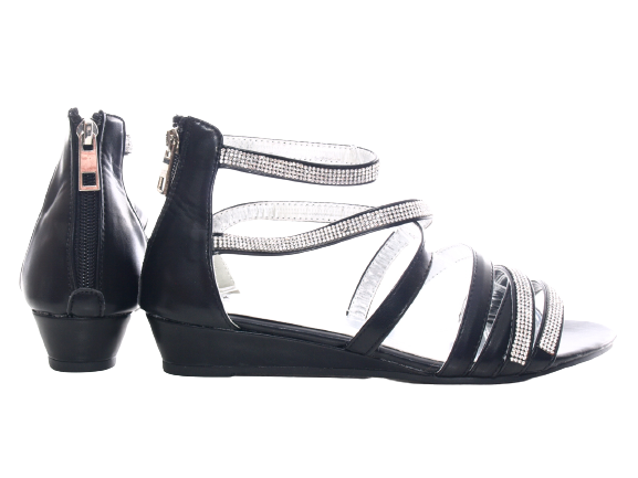 Women's Wedge Sandals Summer Shoes Heeled Sandals Black # 2523