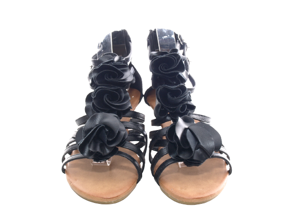 Damen Keilabsatz Sandalen Sommerschuhe Sandaletten Black # 213