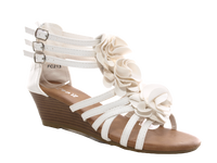 Damen Keilabsatz Wedges Plateau Sandalen Sandaletten Keilabsatz Römer White # 213