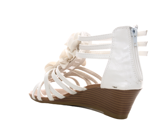 Damen Keilabsatz Wedges Plateau Sandalen Sandaletten Keilabsatz Römer White # 213