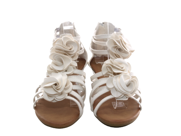 Damen Keilabsatz Wedges Plateau Sandalen Sandaletten Keilabsatz Römer White # 213
