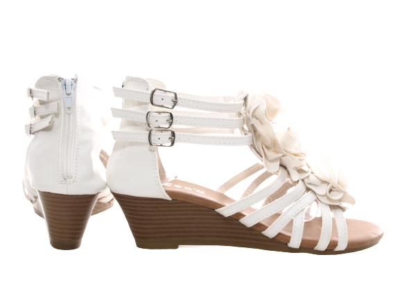 Damen Keilabsatz Wedges Plateau Sandalen Sandaletten Keilabsatz Römer White # 213