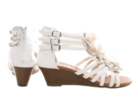 Damen Keilabsatz Wedges Plateau Sandalen Sandaletten Keilabsatz Römer White # 213