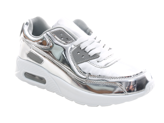 Baskets décontractées pour femmes, chaussures de sport, chaussures de course, tennis, argenté # 43