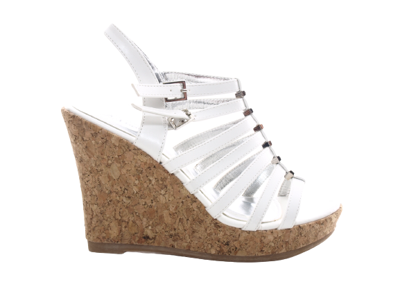 Damen Keilabsatz Wedges Plateau Sandalen Sandaletten Keilabsatz Römer White # 6831