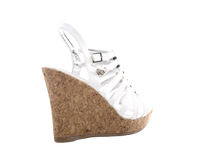 Damen Keilabsatz Wedges Plateau Sandalen Sandaletten Keilabsatz Römer White # 6831