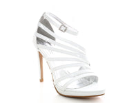 Damen High Heels Brautschuhe Pumps Riemen White # 226