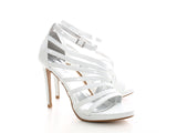 Damen High Heels Brautschuhe Pumps Riemen White # 226