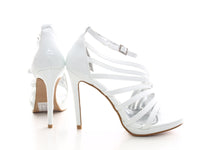 Damen High Heels Brautschuhe Pumps Riemen White # 226