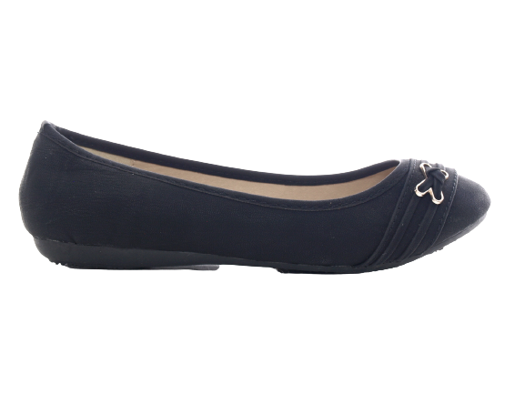 Mocassins ballerines chaussures basses pour femmes à enfiler slip-on plates décontractées noir # 5400