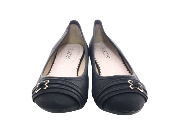 Mocassins ballerines chaussures basses pour femmes à enfiler slip-on plates décontractées noir # 5400