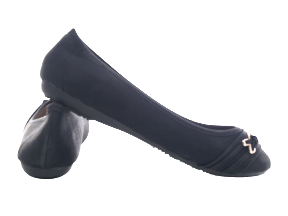 Mocassins ballerines chaussures basses pour femmes à enfiler slip-on plates décontractées noir # 5400