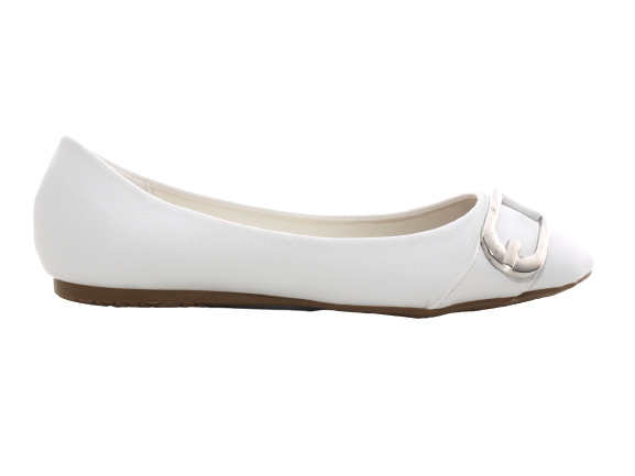 Ballerines mocassins à enfiler pour femmes, chaussures basses, décontractées, blanc # 9699