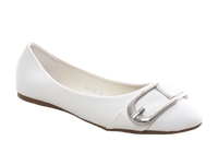 Damen Slipper Halbschuhe Ballerina Loafer Mokassins Slip On Flats Freizeit White # 9699