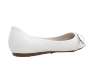 Damen Slipper Halbschuhe Ballerina Loafer Mokassins Slip On Flats Freizeit White # 9699