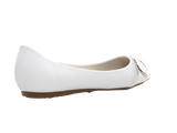 Damen Slipper Halbschuhe Ballerina Loafer Mokassins Slip On Flats Freizeit White # 9699