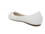 Damen Slipper Halbschuhe Ballerina Loafer Mokassins Slip On Flats Freizeit White # 9699