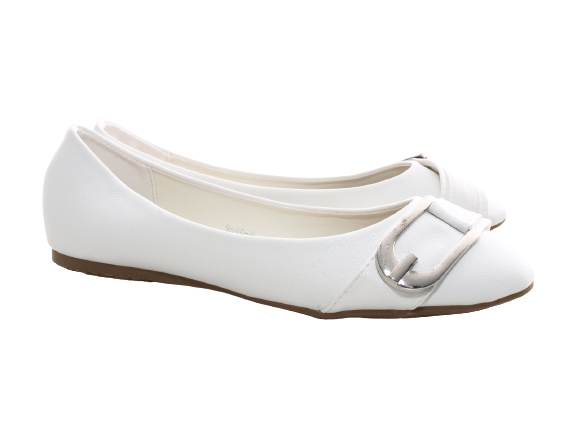 Ballerines mocassins à enfiler pour femmes, chaussures basses, décontractées, blanc # 9699