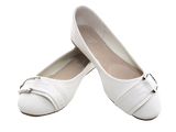 Damen Slipper Halbschuhe Ballerina Loafer Mokassins Slip On Flats Freizeit White # 9699